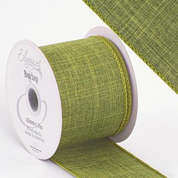 Eleganza Wired Edge Burlap 63mm x 10m Sage Green No.51 - Ribbons